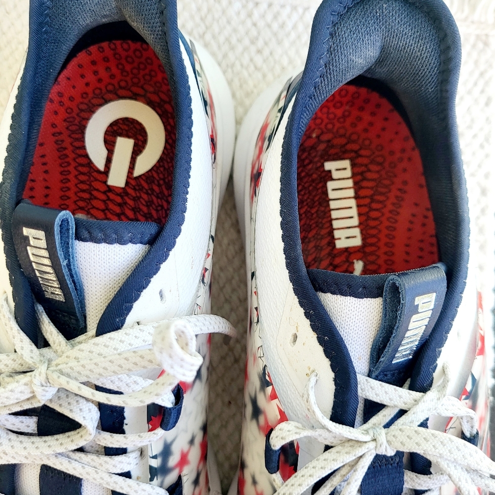 Mens sz.10 RED White Blue sneakers